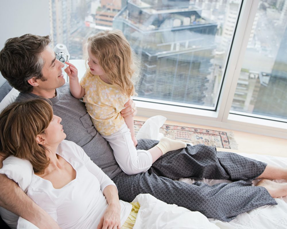 family in bed